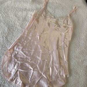 Victoria's Secret Blush Satin Chemise with Lace